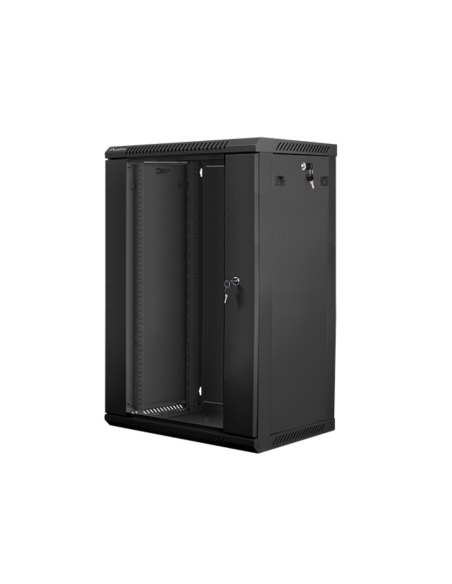 Lanberg WF01-6418-10B armario rack 18U Bastidor de pared Negro