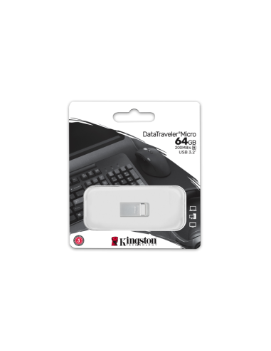 Kingston Technology DataTraveler 64GB Micro 200MB/s Metal USB 3.2 Gen 1