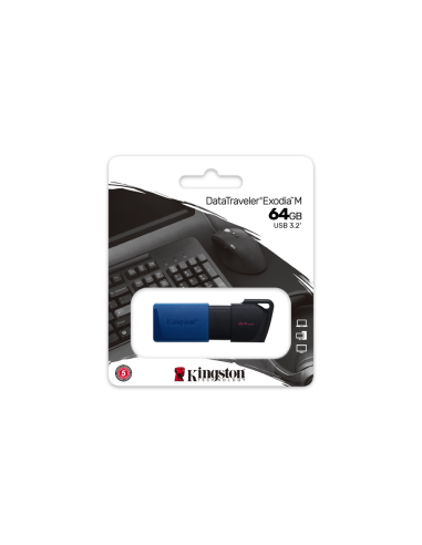 Kingston Technology DataTraveler 64GB USB3.2 Gen 1 Exodia M (Negro + Azul)