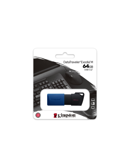 Kingston Technology DataTraveler 64GB USB3.2 Gen 1 Exodia M (Negro + Azul)