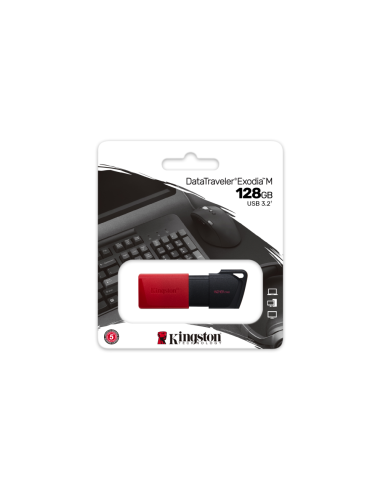 Kingston Technology DataTraveler 128GB USB3.2 Gen1 Exodia M (Negro + Rojo)