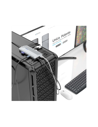 AISENS USB-C Dock 12 En 1, USB-C A 2xHDMI, 1xRJ45, 3xUSB-A, 2xUSB-C, 1xUSB-C PD, 1xAudio, 1xSD, 1xMicro SD, Gris, 30cm