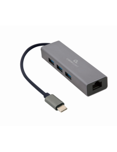 Gembird A-CMU3-LAN-01 base para portátil y replicador de puertos USB 3.2 Gen 1 (3.1 Gen 1) Type-C Gris
