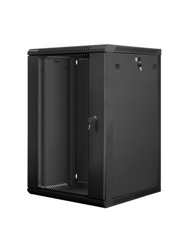 Lanberg WF01-6618-10B armario rack 18U Bastidor de pared Negro