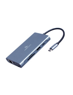 Gembird A-CM-COMBO7-01 base para portátil y replicador de puertos USB 3.2 Gen 1 (3.1 Gen 1) Type-A Gris
