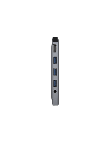 AISENS USB-C Dock 9 en 1, USB-C a 1x HDMI, 1xRJ45, 3x USB, 1x PD, 1x Audio, 1x SD, 1x Micro SD, Gris, 15 cm