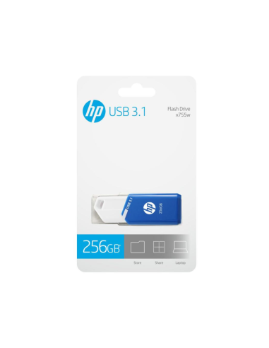 HP x755w unidad flash USB 256 GB USB tipo A 3.2 Gen 1 (3.1 Gen 1) Azul, Blanco