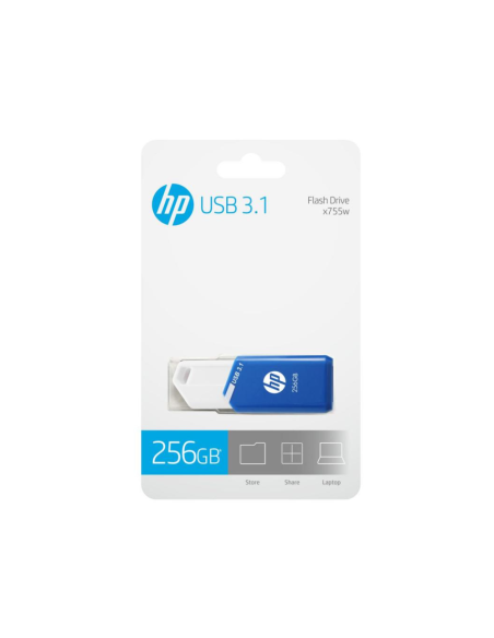 HP x755w unidad flash USB 256 GB USB tipo A 3.2 Gen 1 (3.1 Gen 1) Azul, Blanco