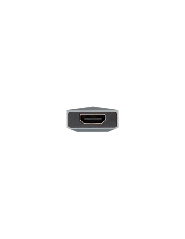 AISENS USB-C dock 4 en 1, USB-C a 1xHDMI, 2xUSB, 1xPD, Gris, 15 cm