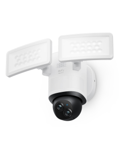 Eufy Security Floodlight Camera E340 con cable, giro de 360° e inclinación, grabación ininterrumpida, Wi-Fi de doble banda, 2000
