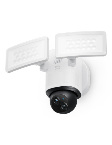 Eufy Security Floodlight Camera E340 con cable, giro de 360° e inclinación, grabación ininterrumpida, Wi-Fi de doble banda, 2000