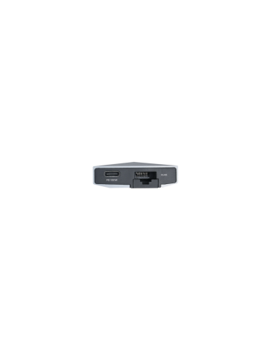 AISENS USB-C dock 8 en 1, USB-C a 1xHDMI, 1xRJ45, 3xUSB, 1xPD, 1xSD, 1xMicroSD, Gris, 15 cm