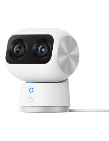 Eufy Security Indoor Cam S350, cámara doble, cámara de seguridad con resolución 4K UHD, zoom de 8× y PTZ de 360°, IA para person