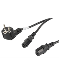 Lanberg CA-C13C-12CC-0030-BK cable de transmisión Negro 3 m CEE7/7 IEC 320