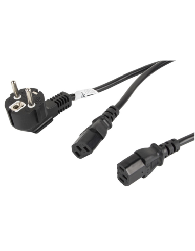 Lanberg CA-C13C-13CC-0018-BK cable de transmisión Negro 2 m C13 acoplador CEE7/7