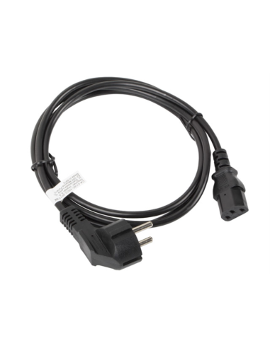 Lanberg CA-C13C-10CC-0018-BK cable de transmisión Negro 1,8 m C13 acoplador CEE7/7