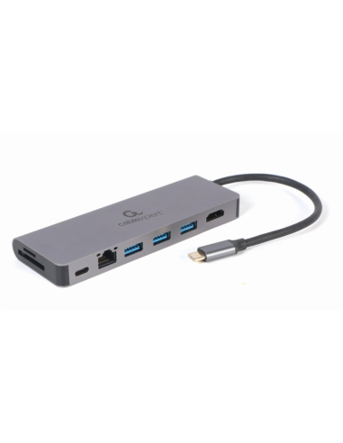 Gembird A-CM-COMBO5-05 hub de interfaz USB 3.2 Gen 1 (3.1 Gen 1) Type-C 5000 Mbit/s Gris