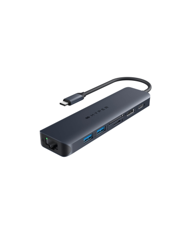 HYPER HD4003GL hub de interfaz USB 3.2 Gen 1 (3.1 Gen 1) Type-C 10000 Mbit/s Azul, Gris