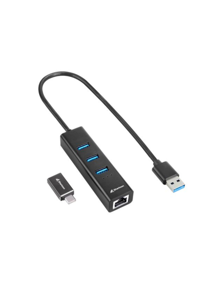 Sharkoon 4044951037575 base para portátil y replicador de puertos Inalámbrico USB 3.2 Gen 1 (3.1 Gen 1) Type-C Negro