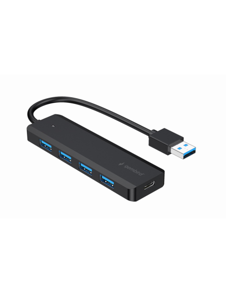 Gembird UHB-U3P4P-02 hub de interfaz USB 3.2 Gen 1 (3.1 Gen 1) Type-A 5000 Mbit/s Negro