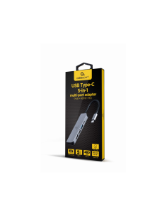 Gembird A-CM-COMBO5-03 base para portátil y replicador de puertos Alámbrico USB 3.2 Gen 1 (3.1 Gen 1) Type-C Plata