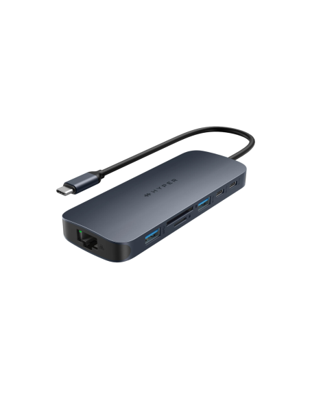 HYPER HD4005GL hub de interfaz USB 3.2 Gen 1 (3.1 Gen 1) Type-C 10000 Mbit/s Azul, Gris