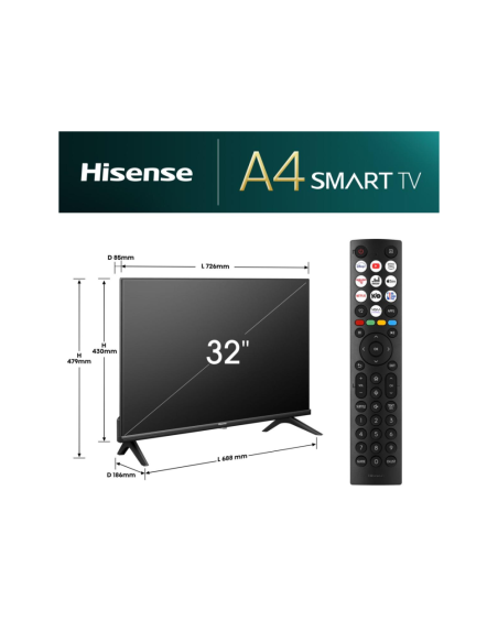 Hisense 32A4N 81,3 cm (32") HD Smart TV Wifi Negro 200 cd / m²