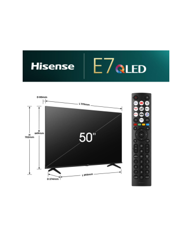 Hisense 50E77NQ 127 cm (50") 4K Ultra HD Smart TV Wifi Negro 350 cd / m²