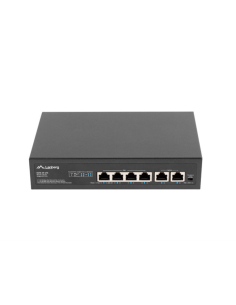 Lanberg RSFE-4P-2FE-60 switch No administrado Fast Ethernet (10/100) Energía sobre Ethernet (PoE) 1U Negro