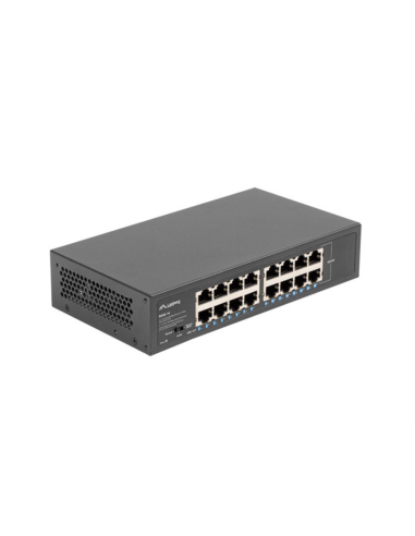 Lanberg RSGE-16 switch No administrado Gigabit Ethernet (10/100/1000) 1U Negro
