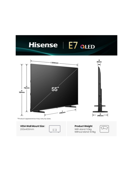 Hisense 55E77Q 139,7 cm (55") 4K Ultra HD Smart TV Wifi Negro
