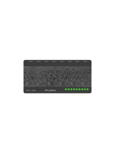 Lanberg DSP1-1008 switch No administrado Gigabit Ethernet (10/100/1000) Negro, Gris