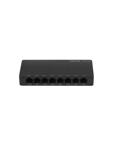 Lanberg DSP2-1008-12V switch No administrado Gigabit Ethernet (10/100/1000) Negro