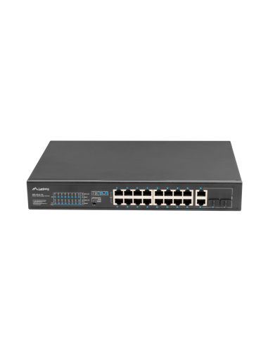Lanberg RSFE-16P-2C-150 switch No administrado Gigabit Ethernet (10/100/1000) Energía sobre Ethernet (PoE) 1U Negro