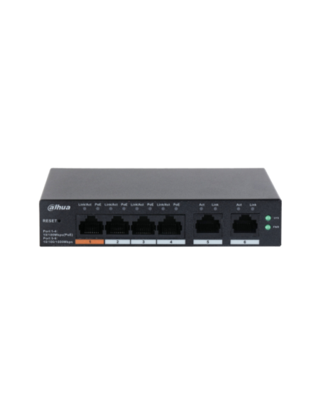 Dahua Technology DH-CS4006-4ET-60 switch Gestionado L2 Gigabit Ethernet (10/100/1000) Energía sobre Ethernet (PoE) Negro