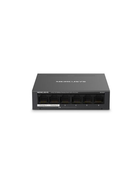 Mercusys MS106LP switch Gestionado Fast Ethernet (10/100) Energía sobre Ethernet (PoE) Negro
