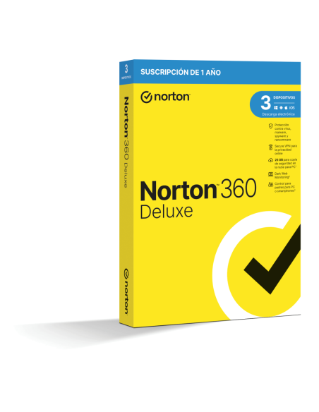 Norton 360 Deluxe Seguridad de antivirus Base Español 1 licencia(s) 1 año(s)