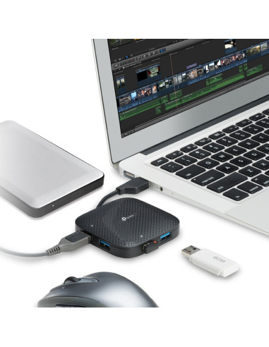 TP-Link UH400 USB 3.2 Gen 1 (3.1 Gen 1) Type-A 5000 Mbit/s Negro