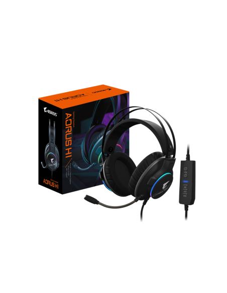 GIGABYTE AORUS H1 auricular y casco Auriculares Alámbrico Diadema Juego USB tipo A Negro