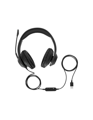 Targus AEH102GL auricular y casco Auriculares Alámbrico Diadema Llamadas/Música USB tipo A Negro