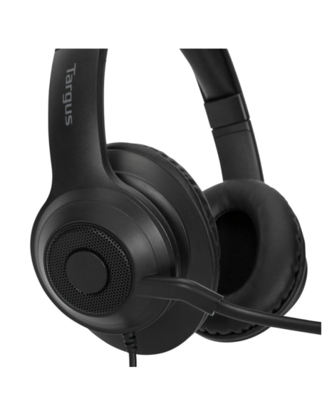 Targus AEH102GL auricular y casco Auriculares Alámbrico Diadema Llamadas/Música USB tipo A Negro
