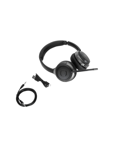 Targus AEH104GL auricular y casco Auriculares Inalámbrico y alámbrico Diadema Llamadas/Música USB Tipo C Bluetooth Negro