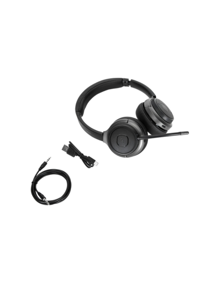 Targus AEH104GL auricular y casco Auriculares Inalámbrico y alámbrico Diadema Llamadas/Música USB Tipo C Bluetooth Negro