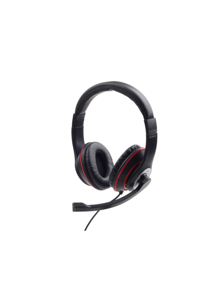 Gembird MHS-03-BKRD auricular y casco Auriculares Alámbrico Diadema Juego Negro, Rojo