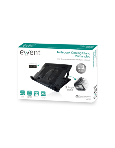 Ewent EW1258 almohadilla fría 43,2 cm (17") 1000 RPM Negro