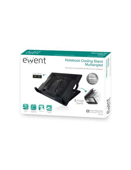 Ewent EW1258 almohadilla fría 43,2 cm (17") 1000 RPM Negro