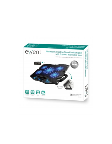 Ewent EW1259 almohadilla fría 43,2 cm (17") 2500 RPM Negro