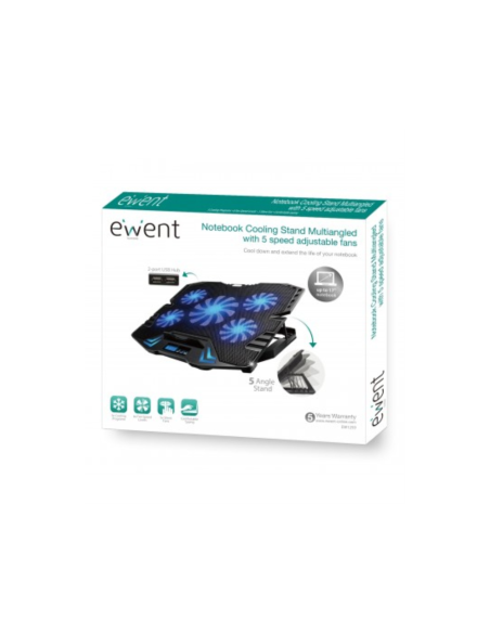 Ewent EW1259 almohadilla fría 43,2 cm (17") 2500 RPM Negro