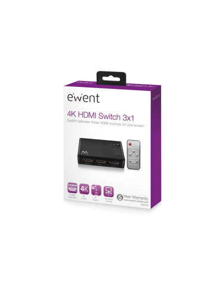 Ewent EW3730 interruptor de video HDMI