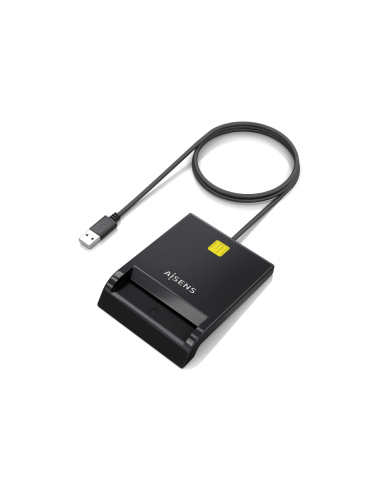 AISENS Lector de Tarjeta Inteligente DNI, Negro